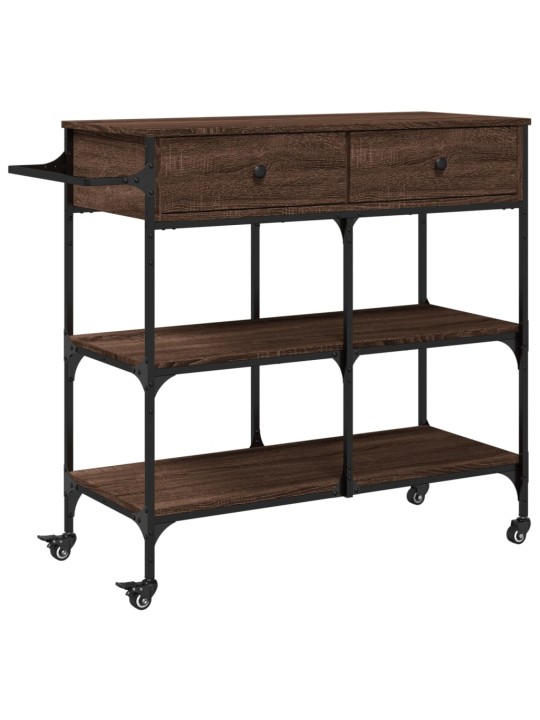 Kuchyňský vozík hnědý dub 105 x 42 x 95 cm kompozitní dřevo
