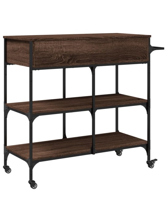 Kuchyňský vozík hnědý dub 105 x 42 x 95 cm kompozitní dřevo