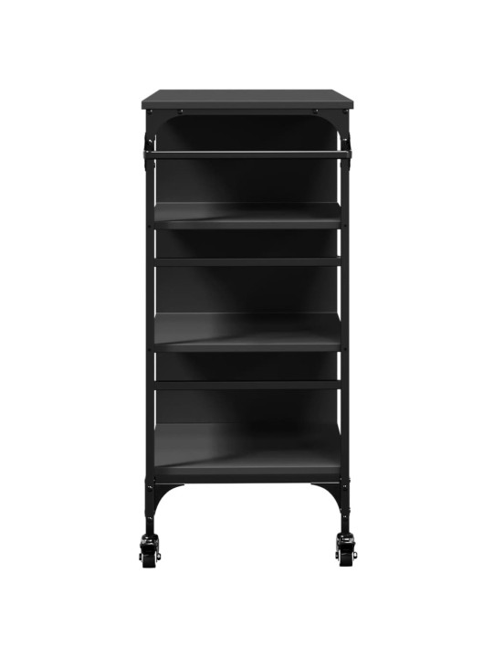 Kuchyňský vozík černý 87,5 x 38,5 x 84,5 cm kompozitní dřevo