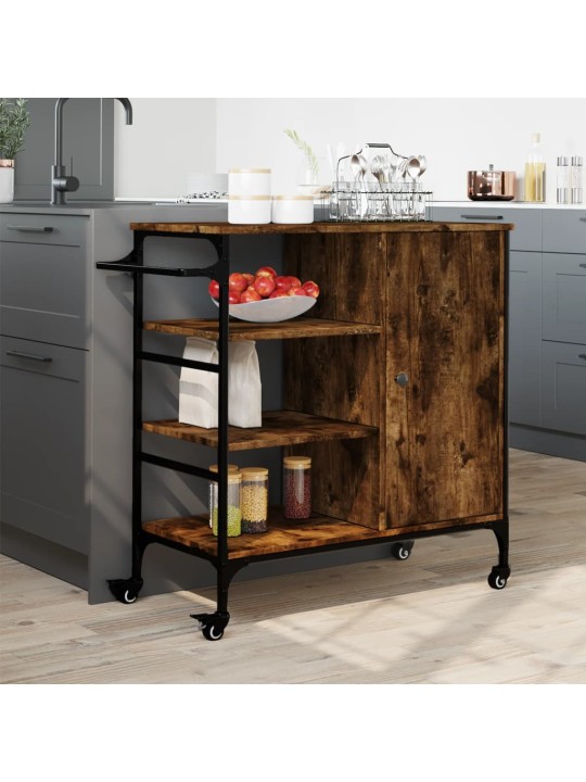 Kuchyňský vozík kouřový dub 87,5x38,5x84,5 cm kompozitní dřevo