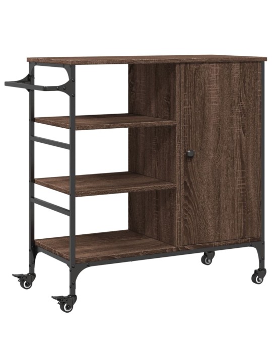 Kuchyňský vozík hnědý dub 87,5x38,5x84,5 cm kompozitní dřevo