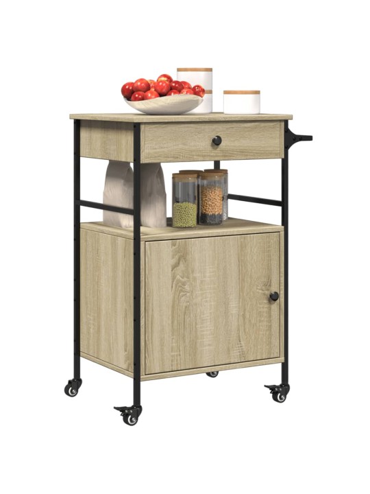 Kuchyňský vozík dub sonoma 56 x 43 x 89,5 cm kompozitní dřevo