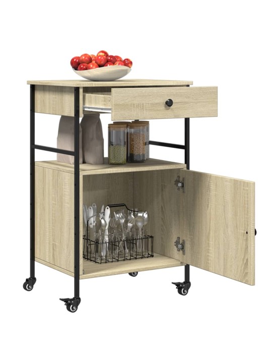 Kuchyňský vozík dub sonoma 56 x 43 x 89,5 cm kompozitní dřevo