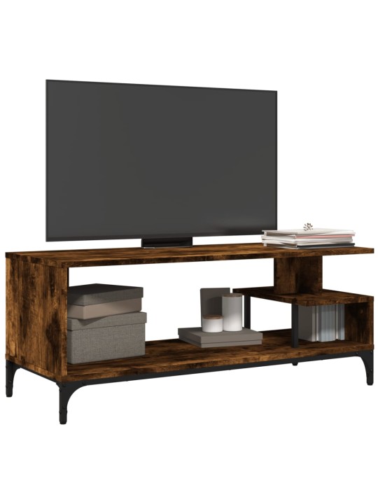 TV stolek kouřový dub 102 x 40 x 41 cm kompozitní dřevo a ocel