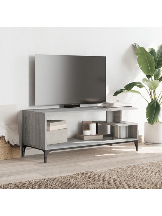 TV stolek šedý sonoma 102 x 40 x 41 cm kompozitní dřevo a ocel