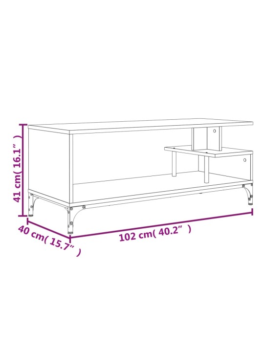 TV stolek šedý sonoma 102 x 40 x 41 cm kompozitní dřevo a ocel