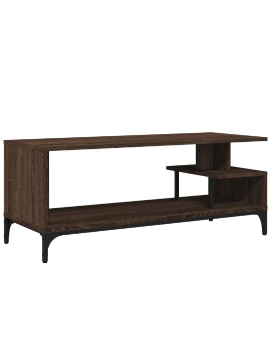 TV stolek hnědý dub 102 x 40 x 41 cm kompozitní dřevo a ocel