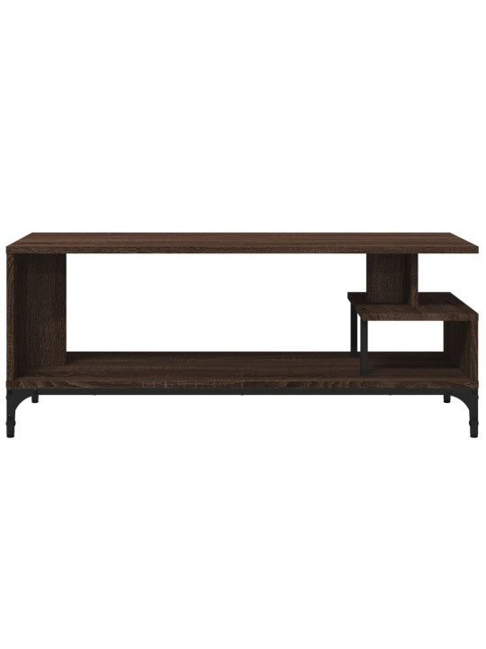 TV stolek hnědý dub 102 x 40 x 41 cm kompozitní dřevo a ocel