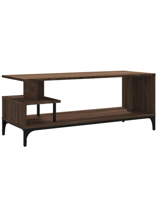 TV stolek hnědý dub 102 x 40 x 41 cm kompozitní dřevo a ocel
