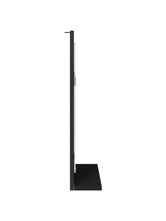 Koupelnové zrcadlo s poličkou černé 50 x 12 x 60 cm kompozit