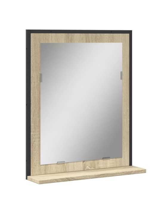 Koupelnové zrcadlo s poličkou dub sonoma 50x12x60 cm kompozit