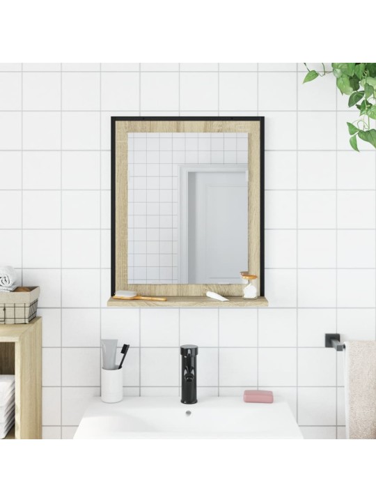 Koupelnové zrcadlo s poličkou dub sonoma 50x12x60 cm kompozit