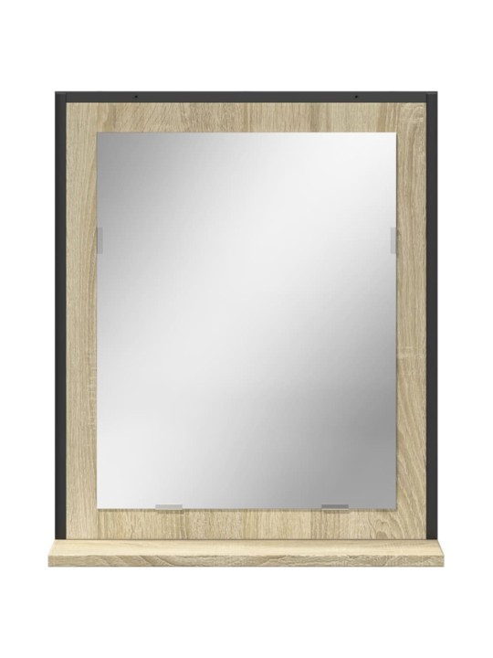 Koupelnové zrcadlo s poličkou dub sonoma 50x12x60 cm kompozit