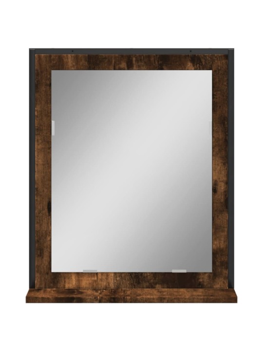 Koupelnové zrcadlo s poličkou kouřový dub 50x12x60 cm kompozit