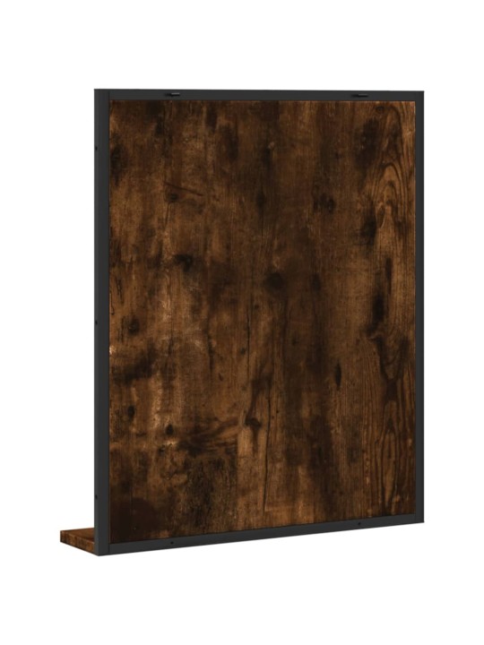 Koupelnové zrcadlo s poličkou kouřový dub 50x12x60 cm kompozit