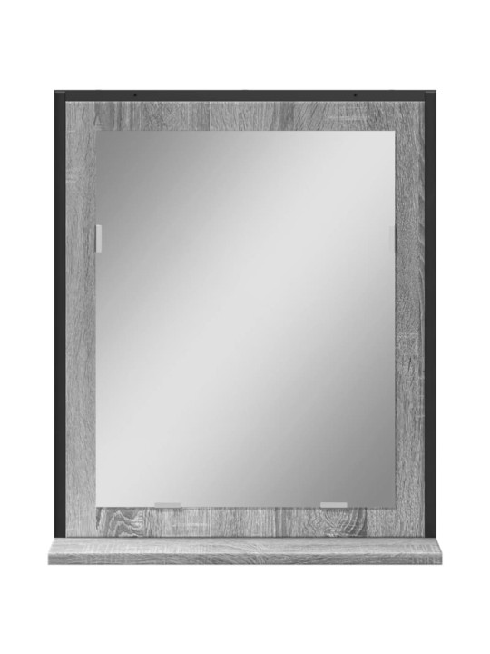 Koupelnové zrcadlo s poličkou šedé sonoma 50x12x60 cm kompozit