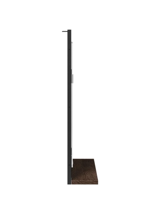 Koupelnové zrcadlo s poličkou hnědý dub 50x12x60 cm kompozit