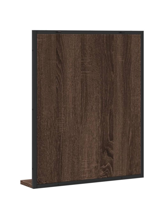 Koupelnové zrcadlo s poličkou hnědý dub 50x12x60 cm kompozit