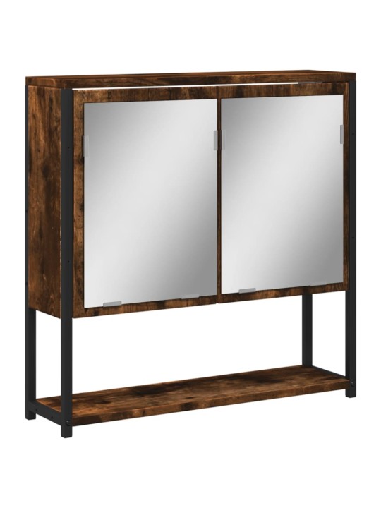 Koupelnová skříňka se zrcadlem kouřový dub 60x16x60 cm kompozit