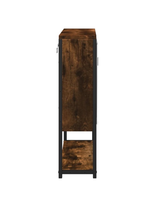 Koupelnová skříňka se zrcadlem kouřový dub 60x16x60 cm kompozit