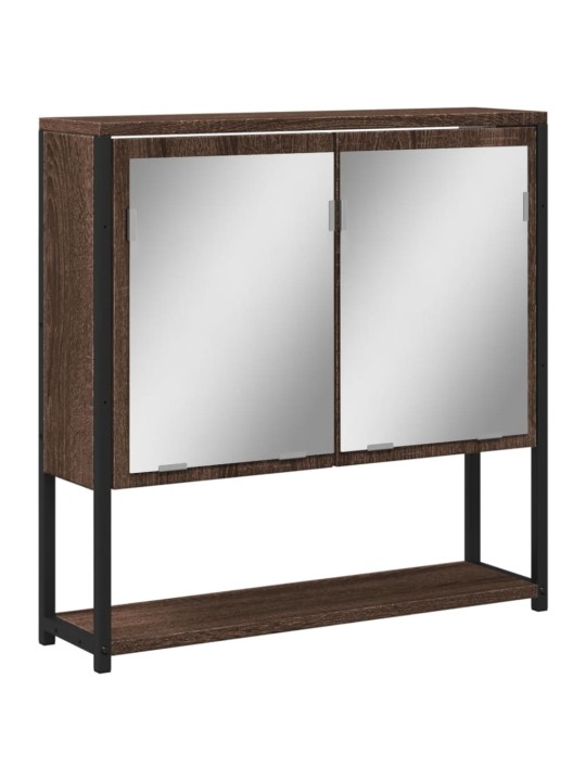 Koupelnová skříňka se zrcadlem hnědý dub 60x16x60 cm kompozit