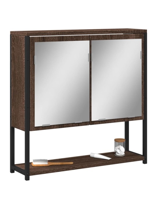 Koupelnová skříňka se zrcadlem hnědý dub 60x16x60 cm kompozit