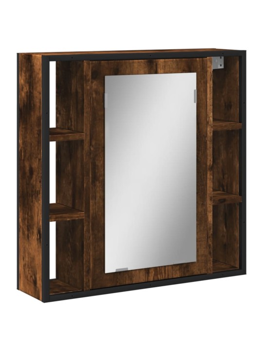 Koupelnová skříňka se zrcadlem kouřový dub 60x16x60 cm kompozit