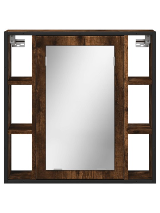 Koupelnová skříňka se zrcadlem kouřový dub 60x16x60 cm kompozit