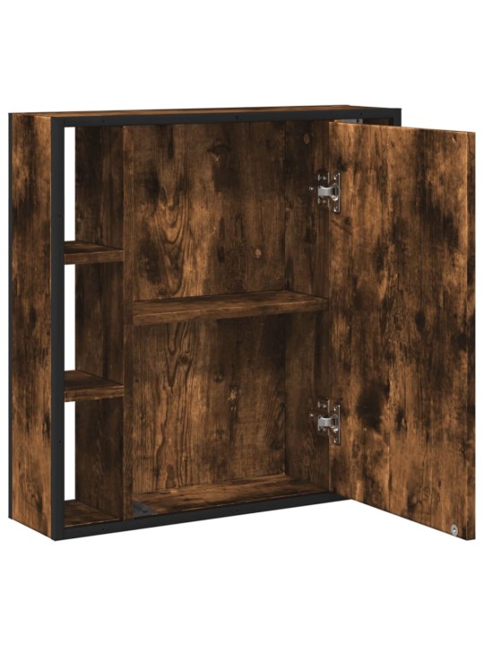 Koupelnová skříňka se zrcadlem kouřový dub 60x16x60 cm kompozit