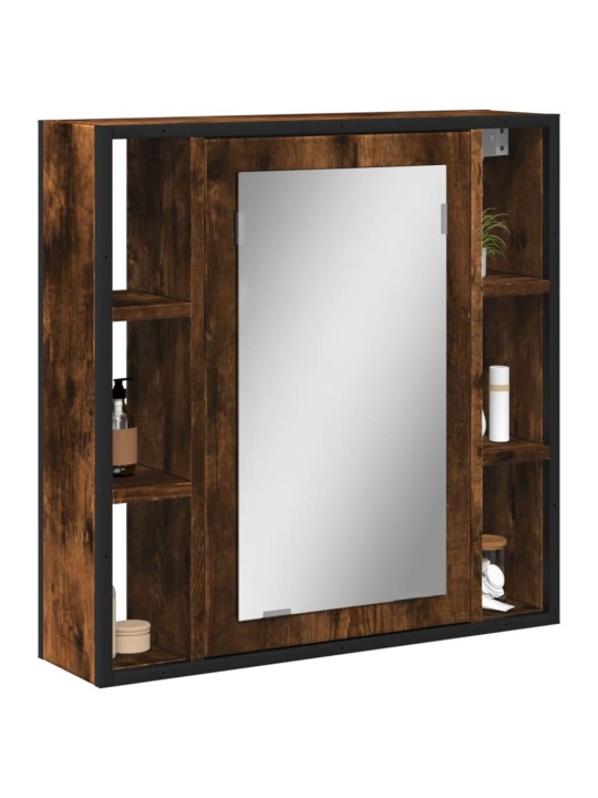 Koupelnová skříňka se zrcadlem kouřový dub 60x16x60 cm kompozit