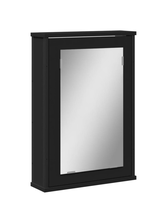 Koupelnová skříňka se zrcadlem černá 42 x 12 x 60 cm kompozit