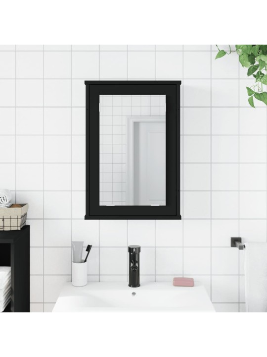 Koupelnová skříňka se zrcadlem černá 42 x 12 x 60 cm kompozit