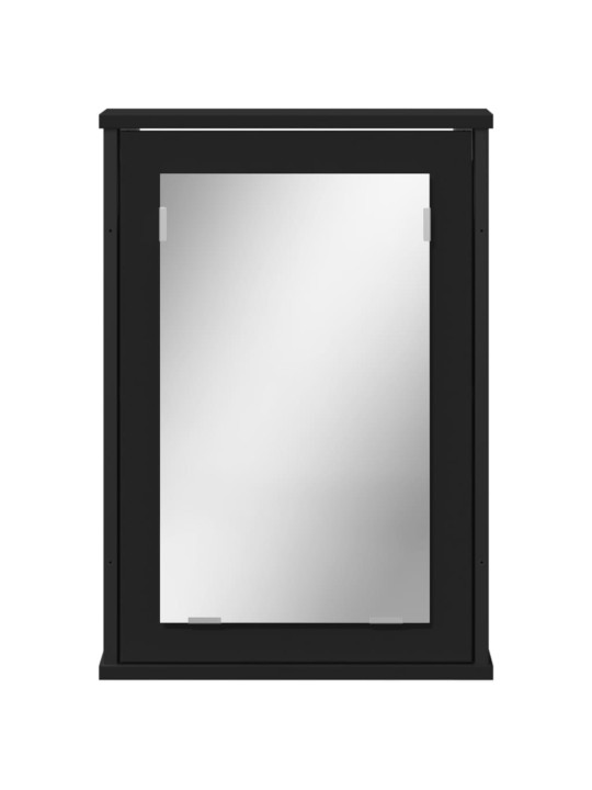 Koupelnová skříňka se zrcadlem černá 42 x 12 x 60 cm kompozit