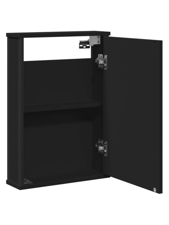 Koupelnová skříňka se zrcadlem černá 42 x 12 x 60 cm kompozit