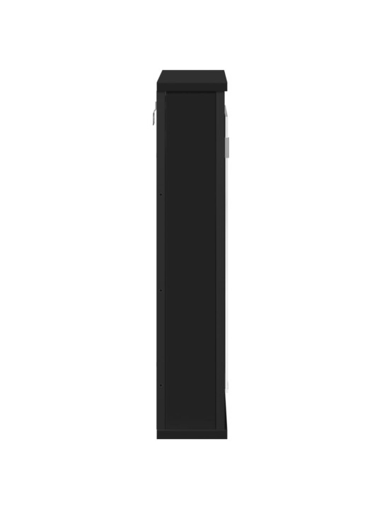 Koupelnová skříňka se zrcadlem černá 42 x 12 x 60 cm kompozit