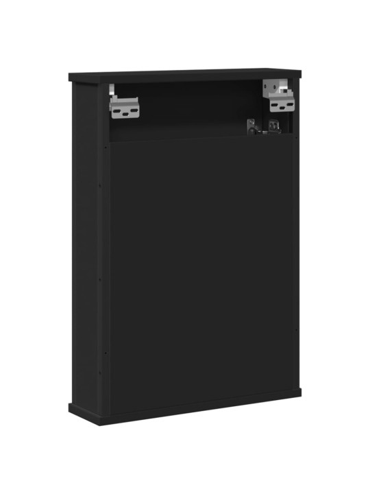 Koupelnová skříňka se zrcadlem černá 42 x 12 x 60 cm kompozit