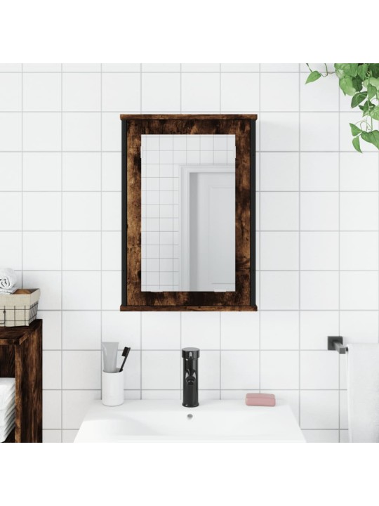 Koupelnová skříňka se zrcadlem kouřový dub 42x12x60 cm kompozit