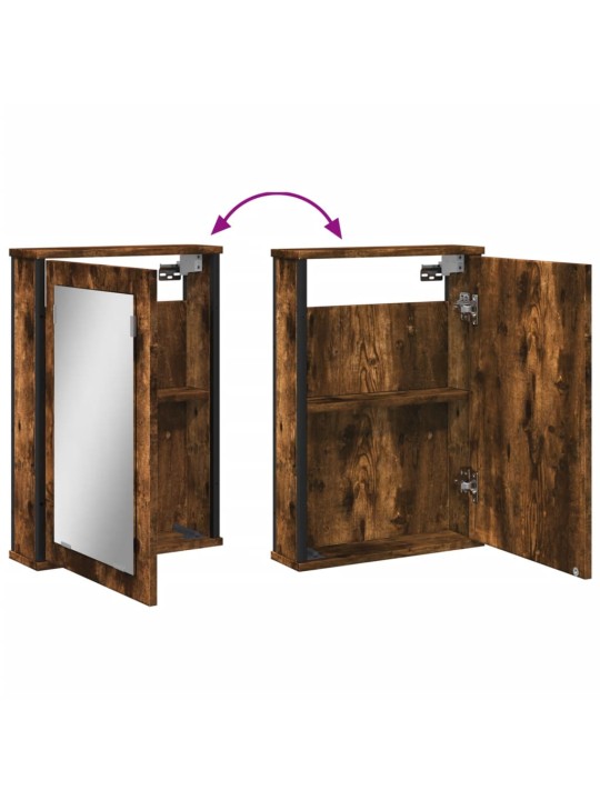 Koupelnová skříňka se zrcadlem kouřový dub 42x12x60 cm kompozit