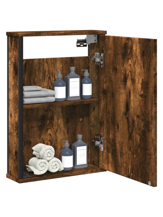 Koupelnová skříňka se zrcadlem kouřový dub 42x12x60 cm kompozit