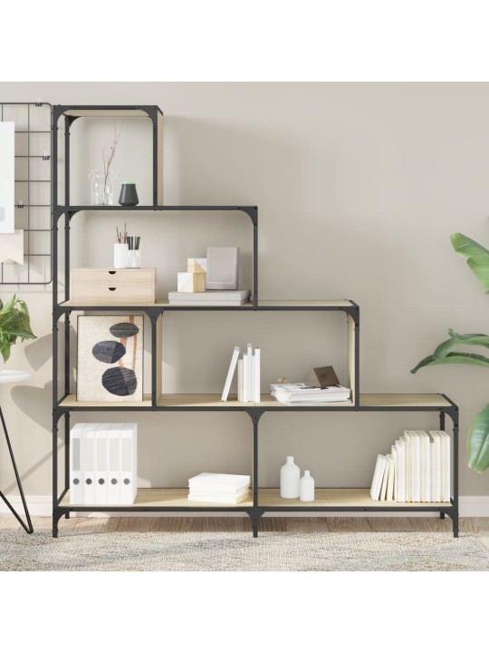 Knihovna se 4 schody dub sonoma 139 x 33,5 x 149 cm kompozit