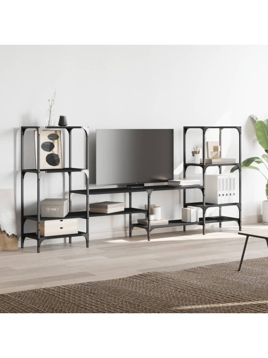 TV skříňka černá 206,5 x 28,5 x 95 cm kompozitní dřevo