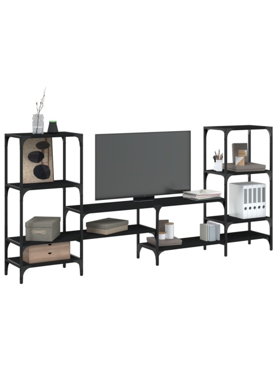 TV skříňka černá 206,5 x 28,5 x 95 cm kompozitní dřevo