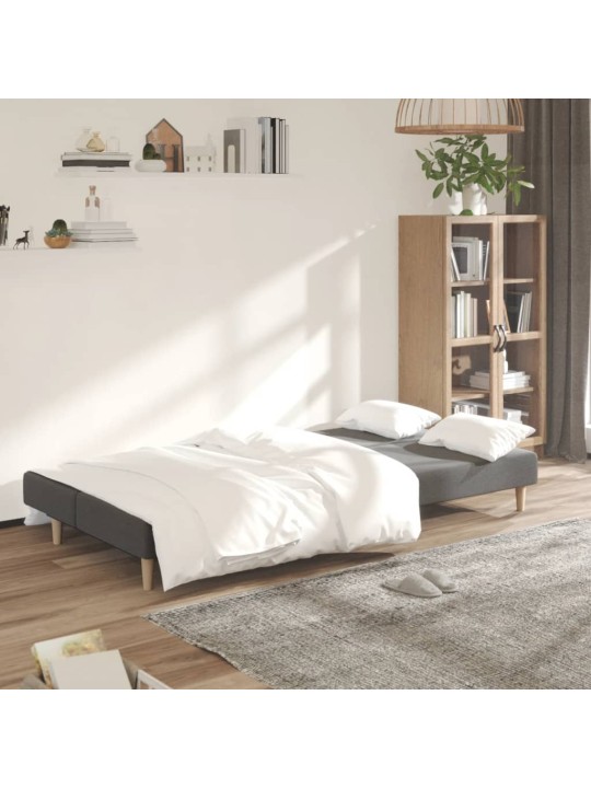 2místná rozkládací pohovka světle šedá textil