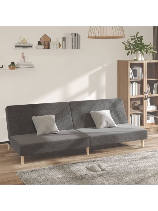 2místná rozkládací pohovka světle šedá textil