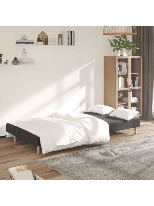 2místná rozkládací pohovka tmavě šedá textil