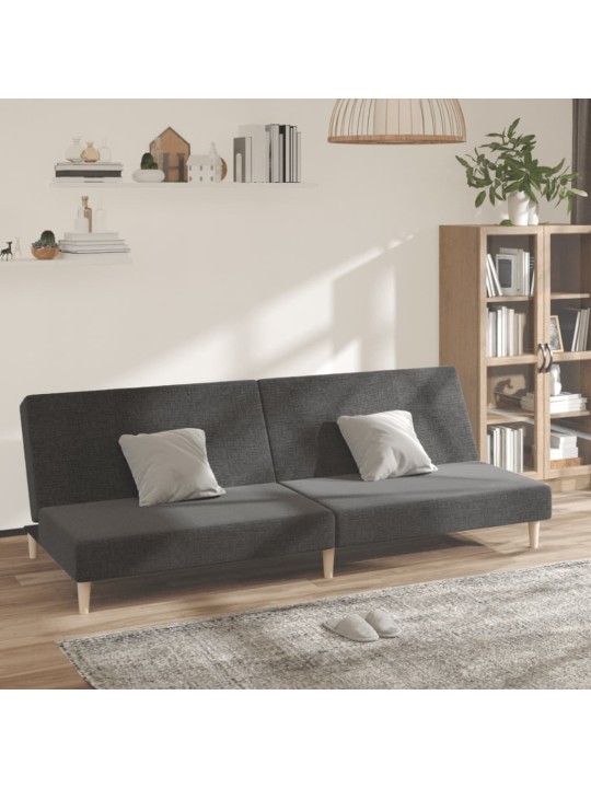 2místná rozkládací pohovka tmavě šedá textil