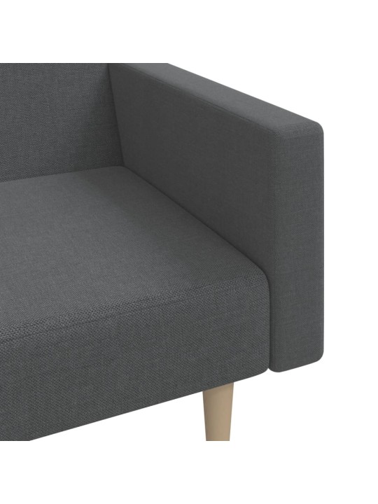 2místná rozkládací pohovka světle šedá textil