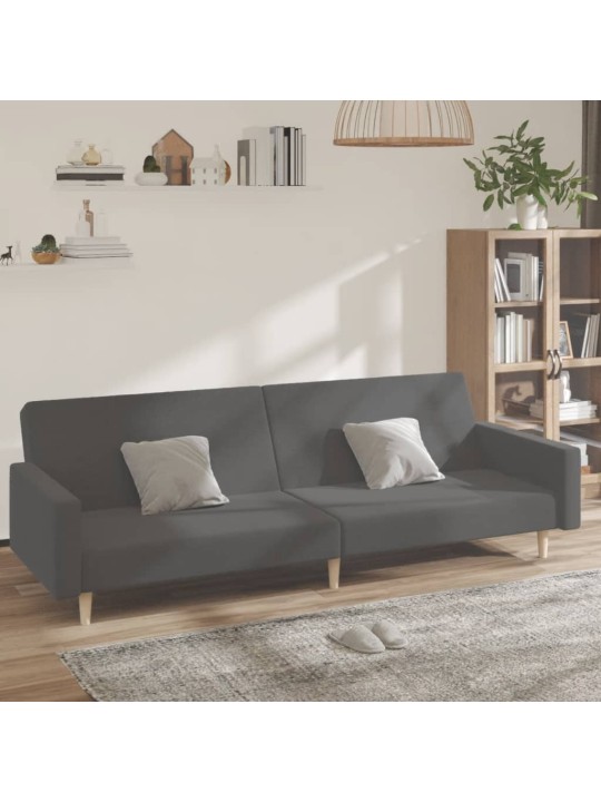 2místná rozkládací pohovka světle šedá textil