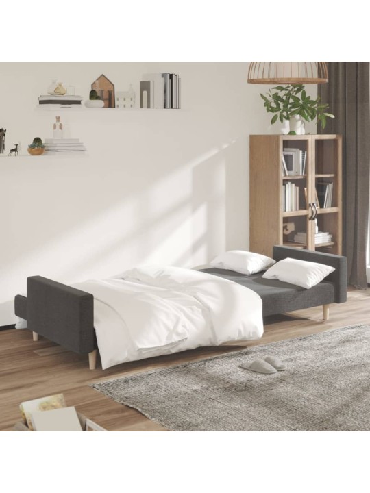 2místná rozkládací pohovka tmavě šedá textil