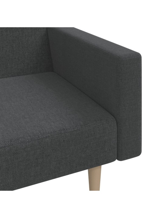 2místná rozkládací pohovka tmavě šedá textil